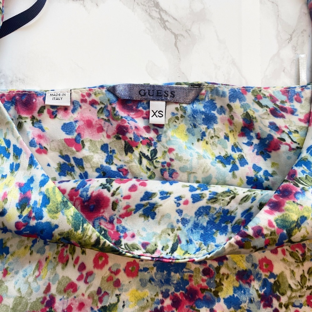 Guess Floral Crop Top Multicolor Size XS - Picture 3 of 4